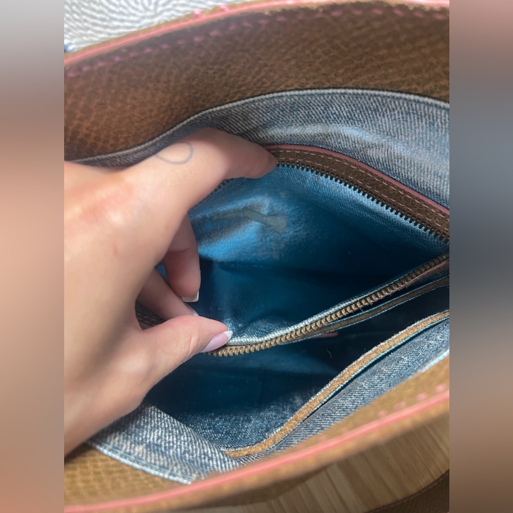Liebeskind Brown Leather Hobo with Pink Trim - Picture 7 of 13